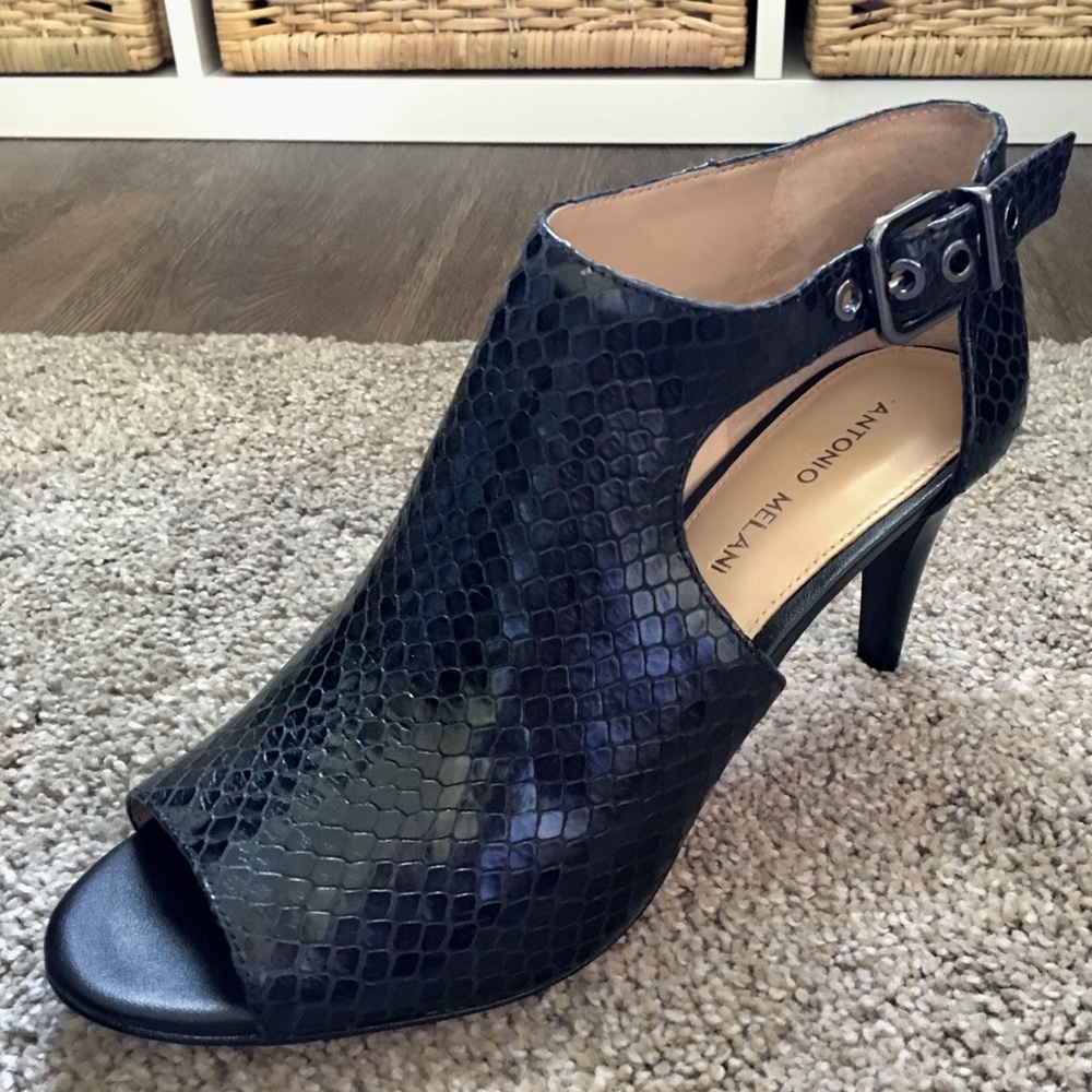 NEW! Antonio Melani Black Peep Toe Booties
